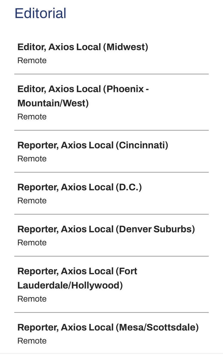 Hey we have some awesome openings @Axios - please check them out and share with friends who are looking!