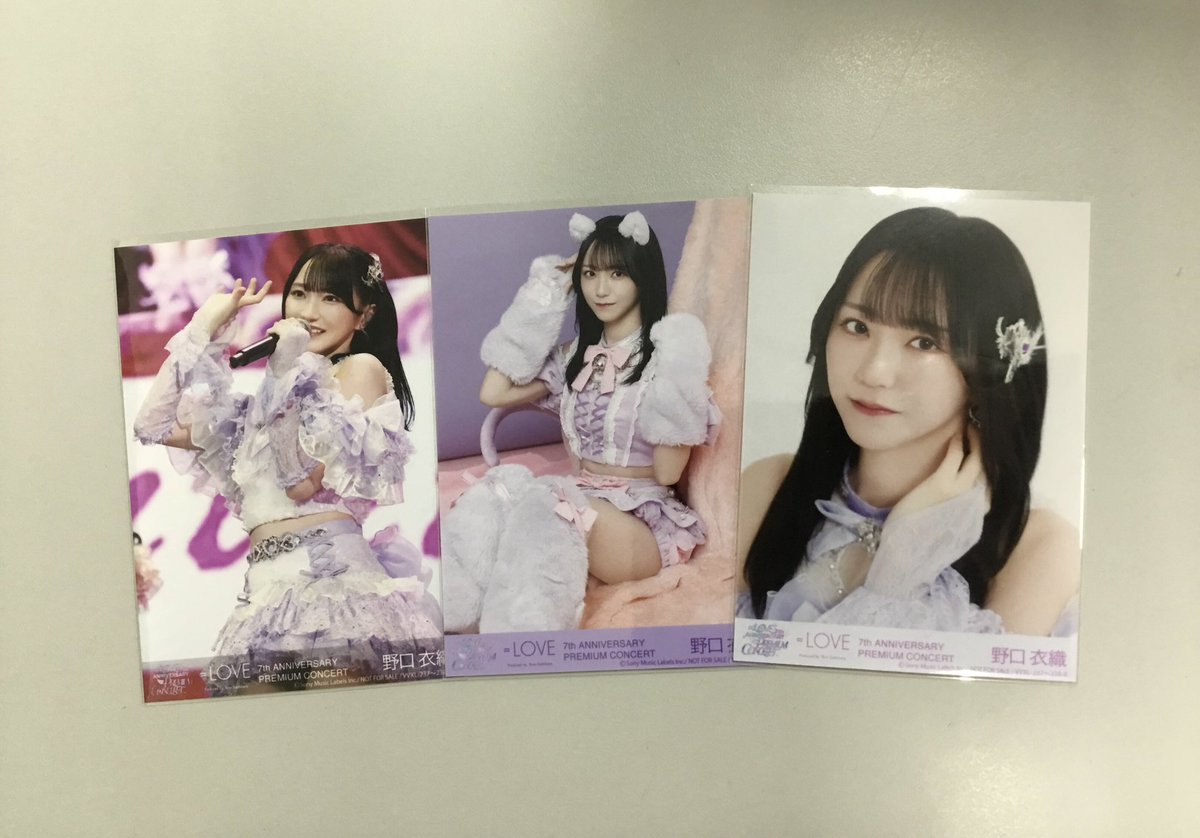 LOVE 野口衣織ちゃん 7周年の封入生写真入荷しました！！