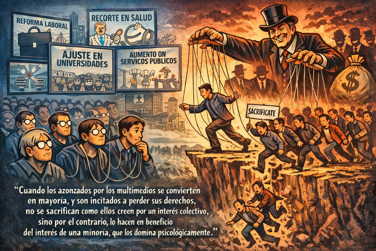 SadiVilaboa's tweet photo. Cómo si fueran empresarios atrapados en el cuerpo de un trabajador precarizado, muchos asalariados defienden un modelo que los perjudica. Y esa disociación entre lo que sueñan ser y lo que realmente son, se convierte en una pesadilla para todos. https://t.co/sQ2VpZ0tM1