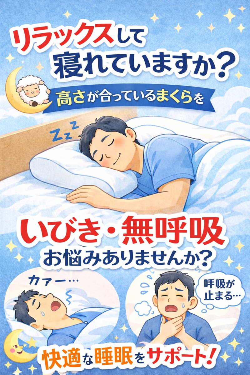 pillow_opa2's tweet photo. 📺テレビでも話題！
✨オーダーメイドまくら✨
「なんとなく疲れが取れない…」
それ、まくらが合っていないかもしれません。
あなたの体に合わせて作る
世界にひとつだけのまくらでぐっすり快眠😴
質のいい睡眠で脳もスッキリ🧠✨
日中のパフォーマンスもアップ！
毎日がもっと快適に。
#まくら難民 https://t.co/UII32H2gKF