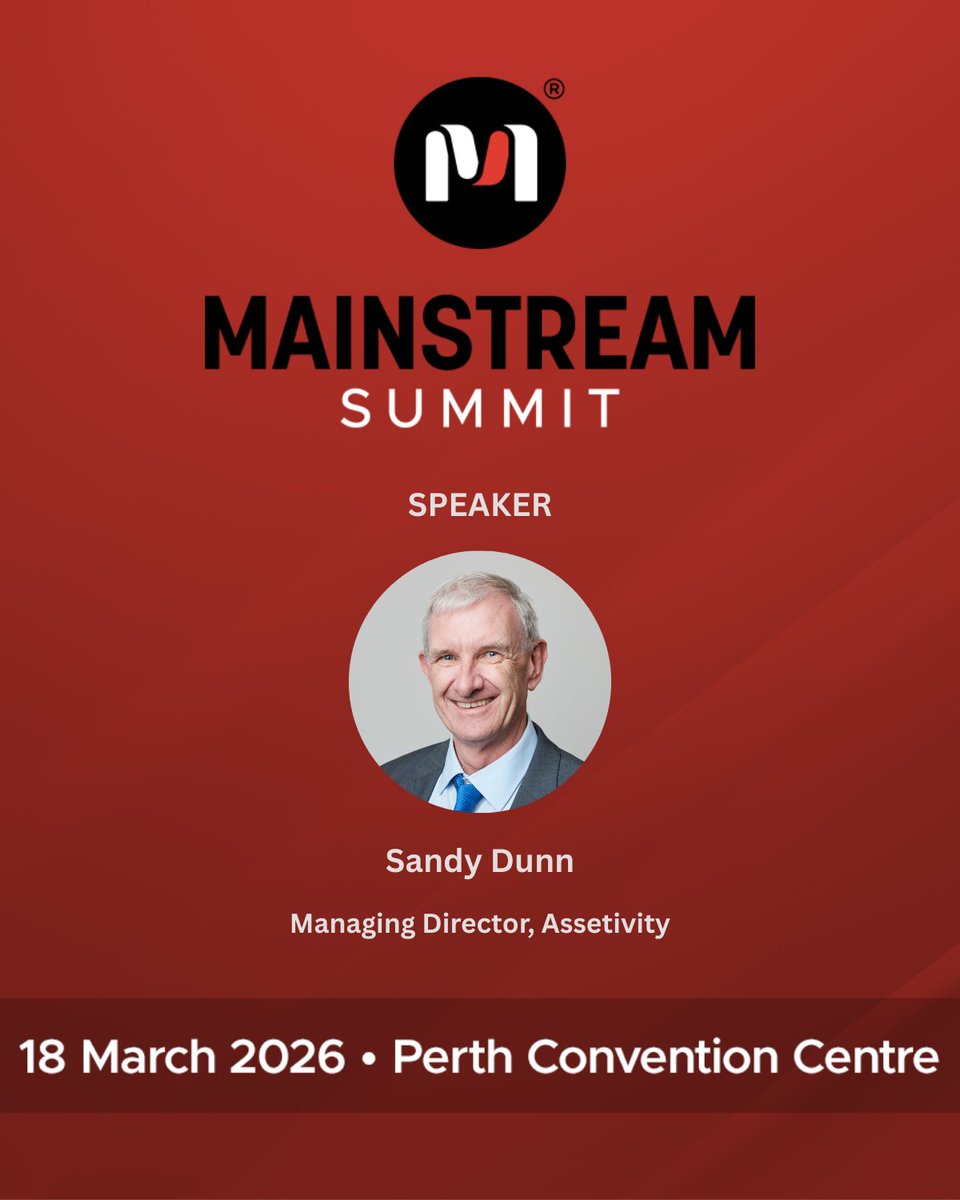 Our Managing Director is Speaking at MAINSTREAM Summit 2026.
Lucas Cespedes (General Manager) and Scott Yates (Regional Manager) will also be there representing Assetivity.
Catch Sandy's session and visit us at Booth P2 to continue the conversation.
See you there.
#mainstream