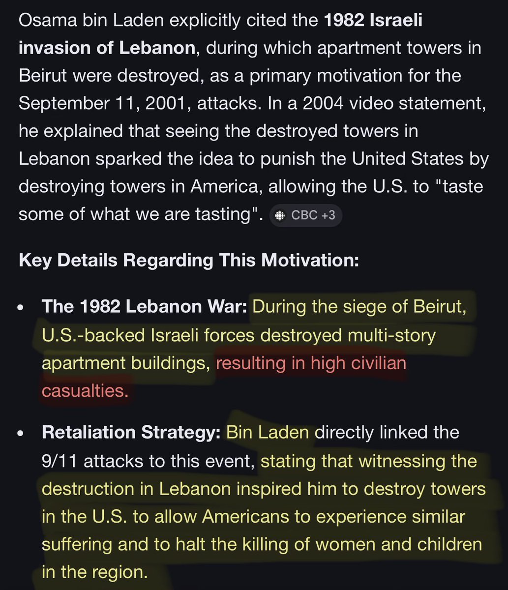 MassholeJesus's tweet photo. @MicheleMcPhee @TheYoungJurks @BarackObama 2-The real 9/11 coverup is pretending it wasn’t blow back for Reagan ILLEGALLY using our military to help Israel blow up the civilian apartment towers in Beirut. Bin Laden told us that’s why. Are we going to let the Lebanese sue us? Of course not. That’s the real veto reason. https://t.co/veaNcRIXnp