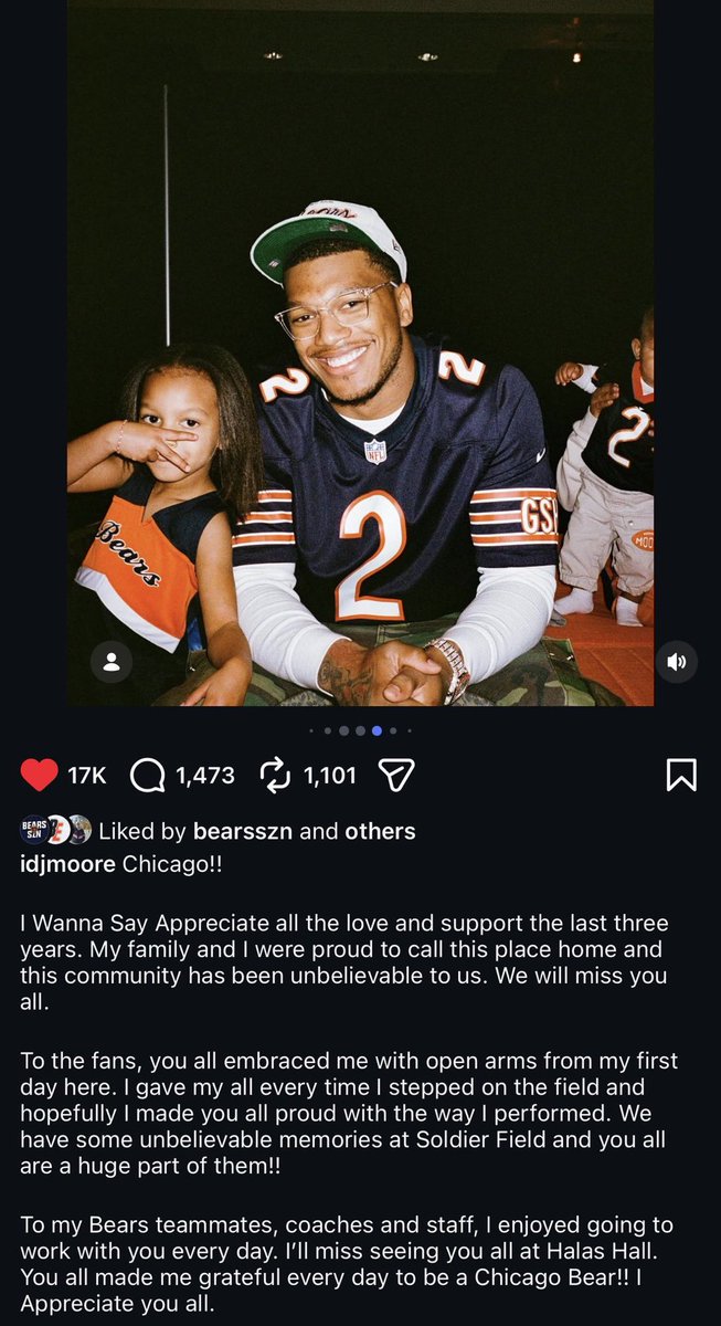 BearsNationCHI's tweet photo. DJ Moore says goodbye 🥹🐻⬇️ https://t.co/JaZZlRQnVA