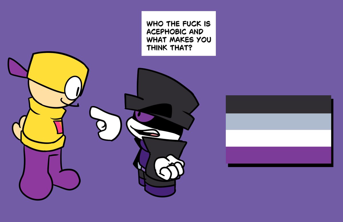 DnBArable's tweet photo. You all should tune in and take a look at the Phobic Funkin trailer tomorrow!

Anyway, here's an non-canon interaction between Cameo and Decimax. =D

(Idk if an "Acephobic" actually exists lol) https://t.co/o5rFxE7daE