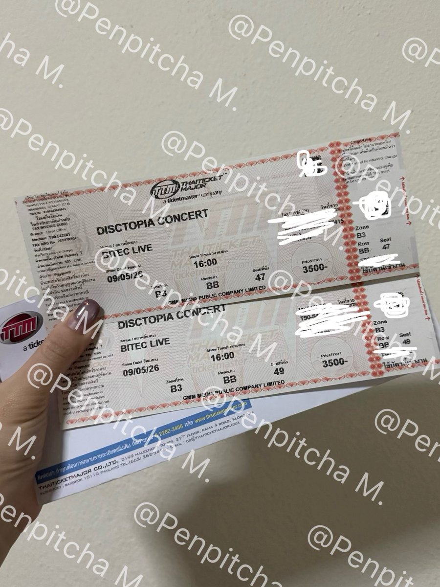 Pppitcha12's tweet photo. ปล่อยบัตร Disctopia concert ราคาตามหน้าบัตรไม่บวกเพิ่มค่ะ ปล่อยต่อเพราะได้โซนที่อยากได้แล้วค่ะ 🥹

โซน B3 2ใบ แบบเว้นตรงกลาง 1 ที่ค่ะ
เป็นที่นั่ง BB47 และ BB49  🏷️

📍นัดรับมหาชัย, พระราม2, เซ็นทรัลลาดพร้าว ได้ค่ะ

#DISCTOPIACONCERT #บัตรคอนเสิร์ต https://t.co/yJB00CztVL