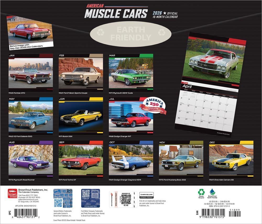 browntroutpub's tweet image. Essentially an American phenomenon, #hotrods were built with the best of both worlds: the sleekness of classic car silhouettes with in-your-face horsepower. Go cruising into the sunset with this #AmericanMuscleCars #calendar. #cars #MuscleCars #Ford #Dodge buff.ly/a061mkK