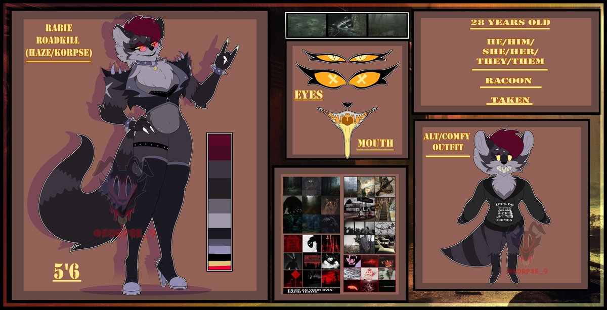 DragulaDraco's tweet photo. "Rabie Roadkill Racoon" (Secondary/True Fursona) (tweaked) #Racoon #Furry #Fursona #RacoonFursona #furryArt #Fursonaart https://t.co/5bwwLMsZda