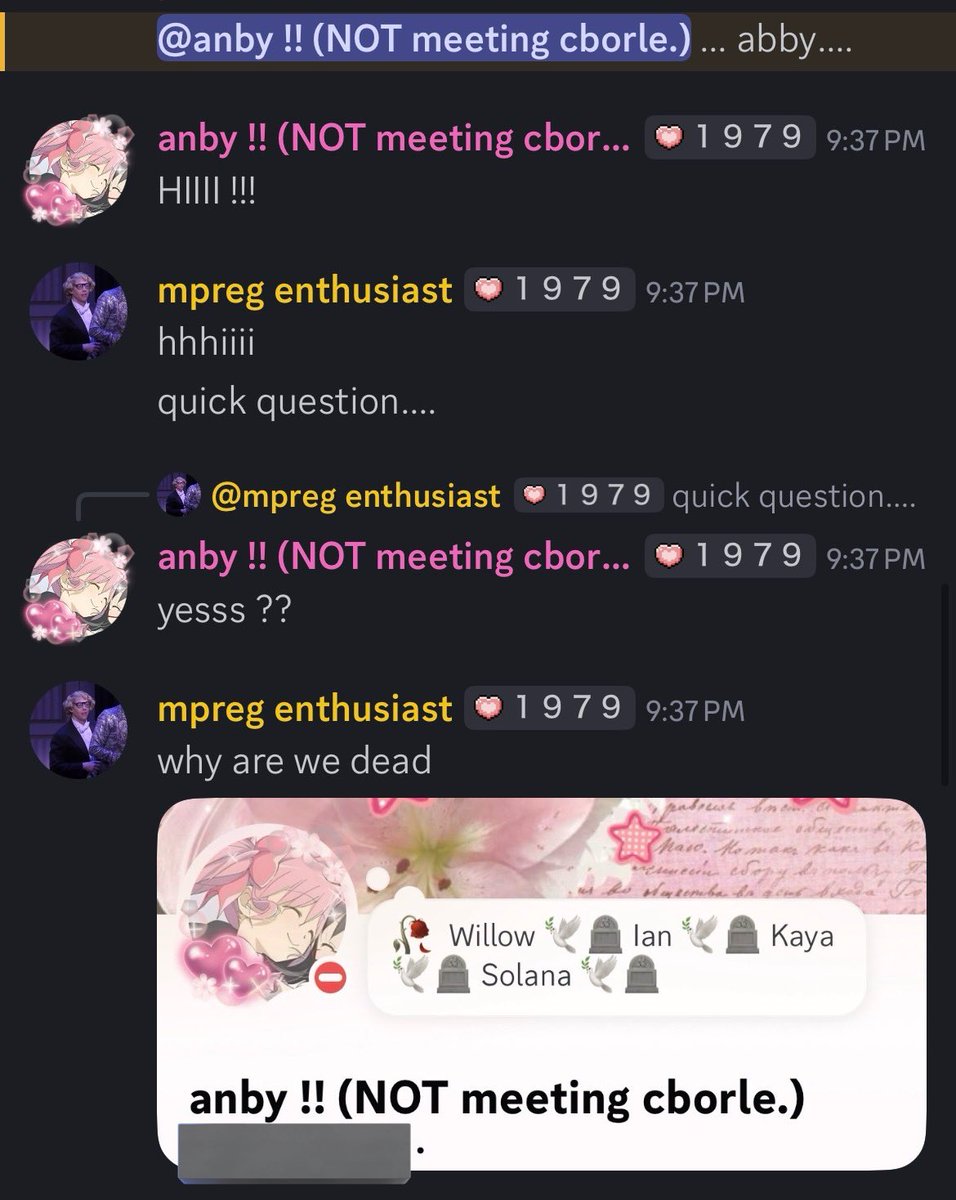 legalnblonde's tweet image. Everybody in the slih server #DEAD