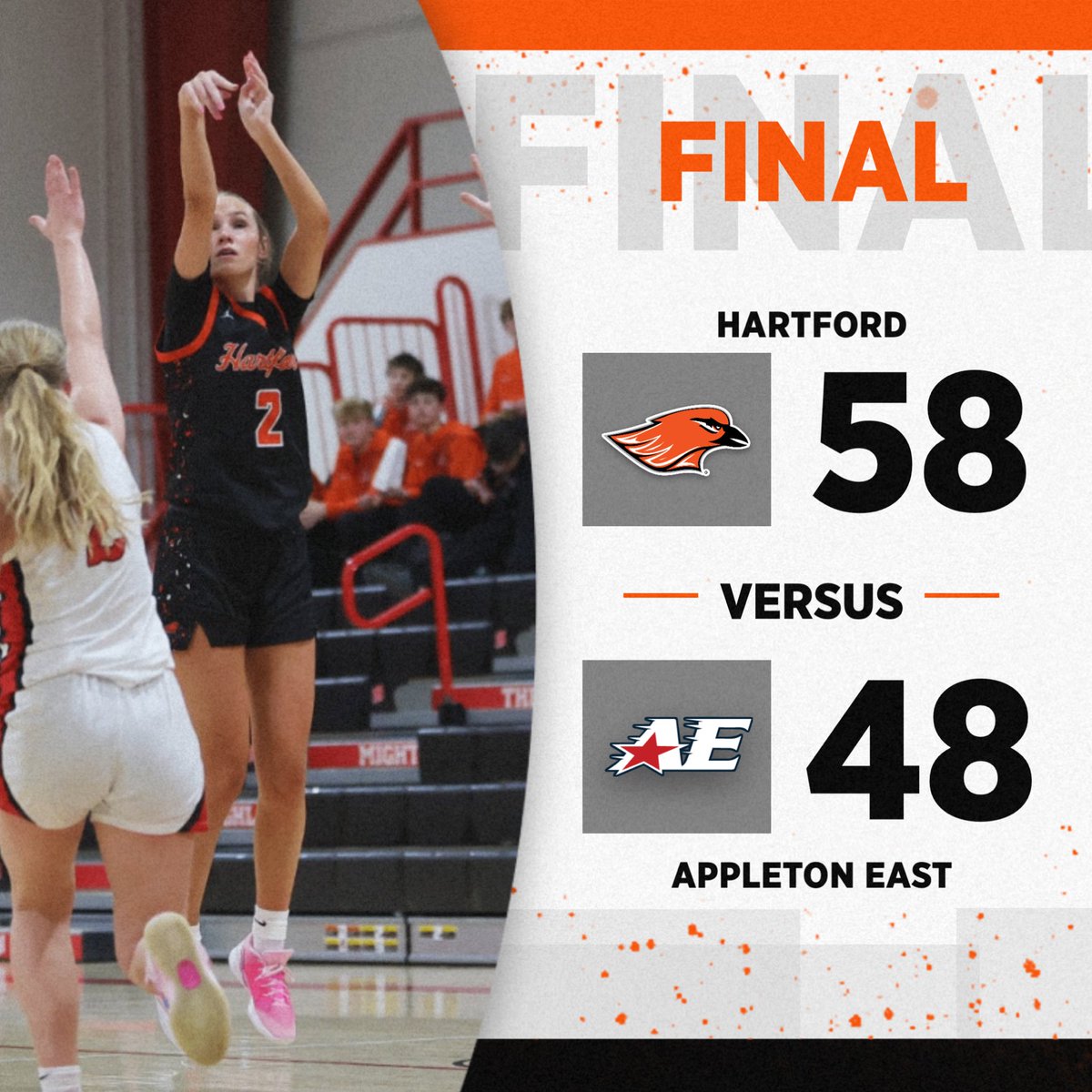 HUHSGbasketball's tweet photo. First half we went nuts and second half we pulled away in a slugfest!

On to the Sectional Final!!

#JoinUs https://t.co/EEtcl6WoPs