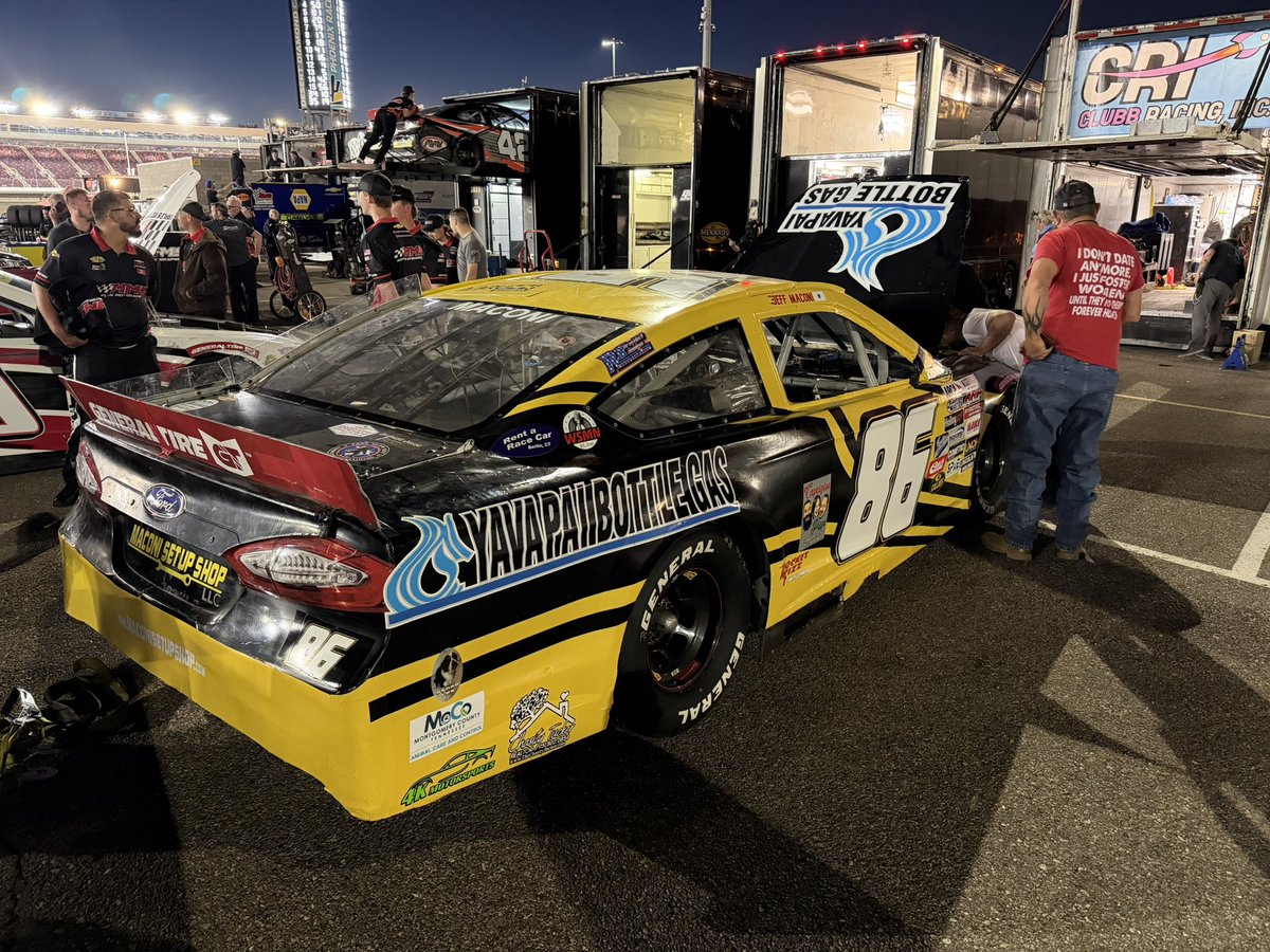 Well, that’s a kick in the teeth for sure. Car fired up and went out for practice, then on the first lap, there was a caution so I pulled it to pit road. Right when I did the car died, I couldn’t bump start it, and it wouldn’t crank up to fire. The crew busted their backs for