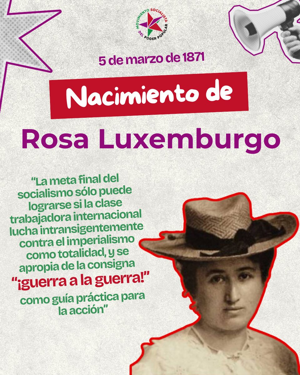 ¡Guerra a la guerra!, la consigna tan actual que nos heredó Rosa Luxemburgo. Hoy en la recordamos en el aniversario de su nacimiento.