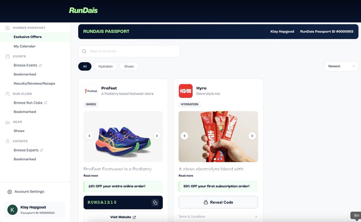 A look at our recently updated user dashboard that we released in Beta a couple of days ago, with the current "Exclusive Offers"