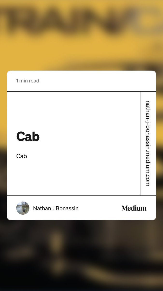 nbonassin's tweet photo. “Cab” by Nathan J Bonassin https://t.co/8WICrkSgi8 https://t.co/shWloAbQB7