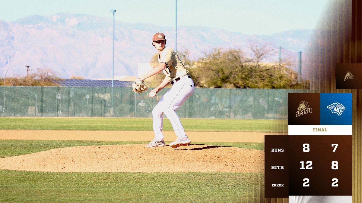 SMSU opens its Tucson, Ariz., trip with an 8-7 walk-off victory over Dakota Wesleyan, scoring four runs in the ninth. Henry Hammrich delivered the game-winning RBI single. 

#LetsRide