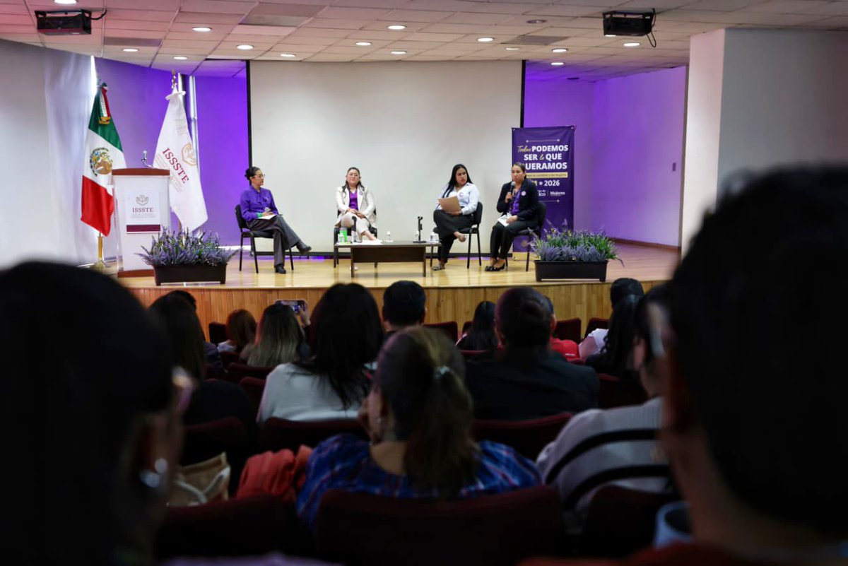 RocioVillarauz's tweet photo. En el marco del #8M en el @ISSSTE_mx impulsamos espacios de diálogo para reflexionar sobre las experiencias de las mujeres trabajadoras y el papel de la igualdad sustantiva en la transformación de nuestra cultura institucional. 💜
#LlegamosTodas ✌🏼 https://t.co/bVEscVjRC4