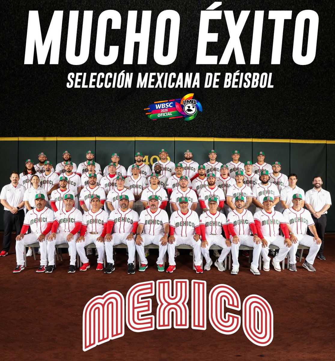 LMB_memes's tweet photo. MUCHO ÉXITO MUCHACHOS 
Le deseamos los mejores deseos a nuestra Selección Mexicana de Beisbol que mañana inicia su participación en el Clásico Mundial, a poner en alto el nombre de Mexico. https://t.co/MBDmeZ9YWZ