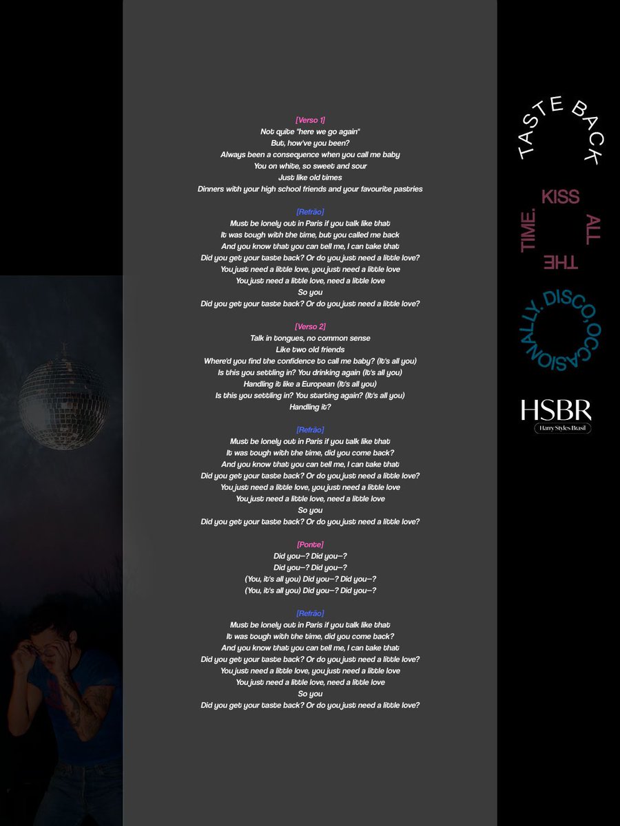 harrysbrasil's tweet image. Letra e tradução de “Taste Back”
