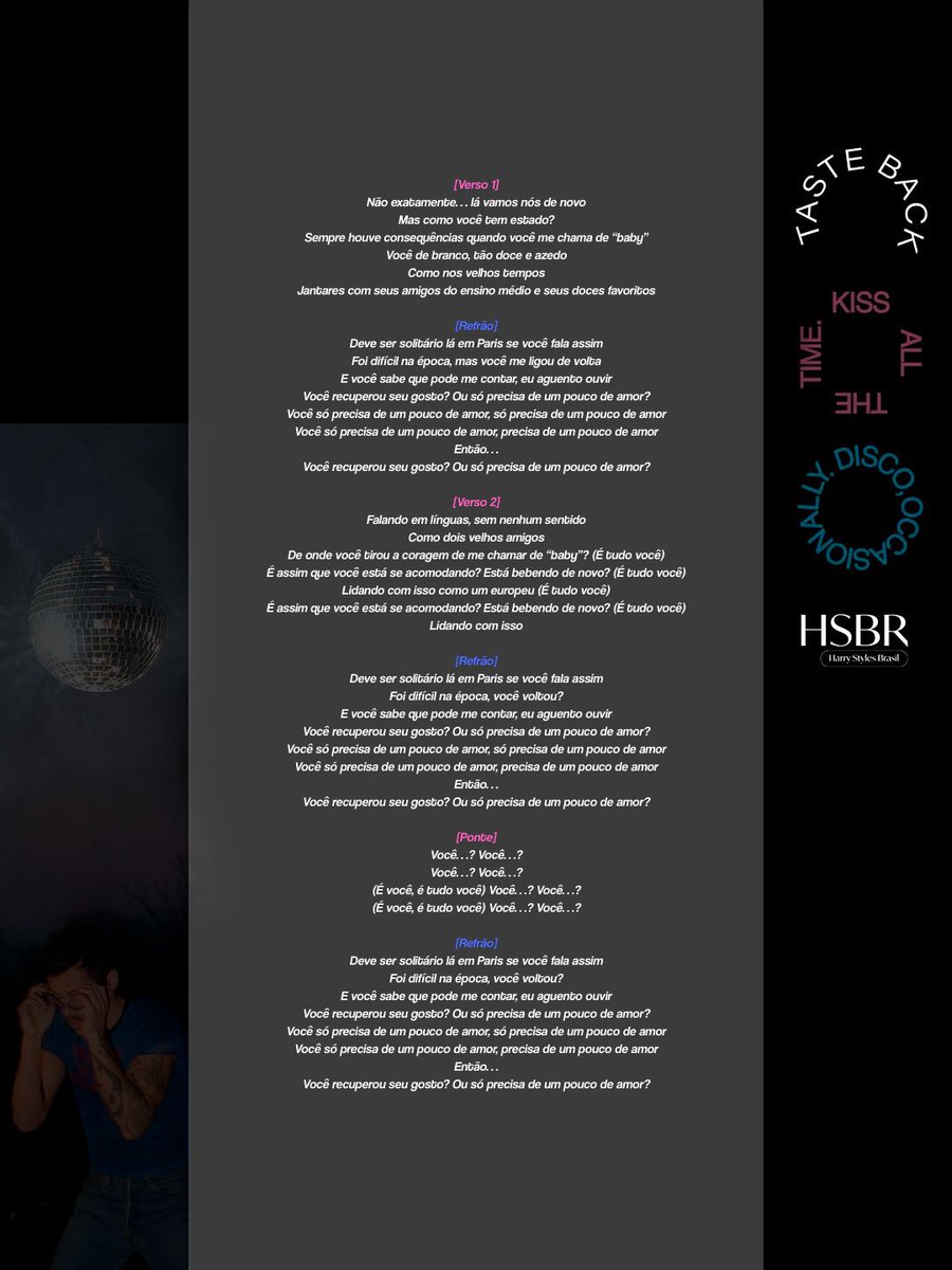 harrysbrasil's tweet image. Letra e tradução de “Taste Back”