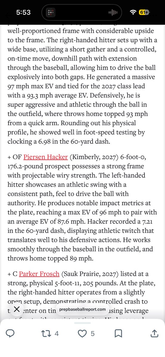 Thank you <a href="/PrepBaseballWI/">Prep Baseball Wisconsin</a> for the write up <a href="/thekimberlybase/">Kimberly Baseball</a> <a href="/PBTourney/">Prep Baseball Tournaments</a>