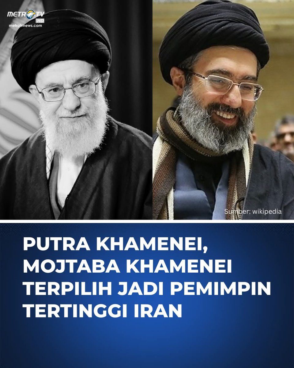 papua_muslim95's tweet photo. Majelis Ahli Ihran dikabarkan (Rabu (4/3) telah menetapkan putra kedua dari almarhum Ali Khamenei, yaitu Mojtaba Khamenei sebagai pemimpin tertinggi Iran yang baru. Keputusan ini diambil untuk mengisi kepepimpinan Iran setelah tewasnya Ali Khamenei dalam serangan udara oleh Israel pada Sabtu (28/2/2026).

#iran #israel #khamenei #teheran #mojtabakhamenei