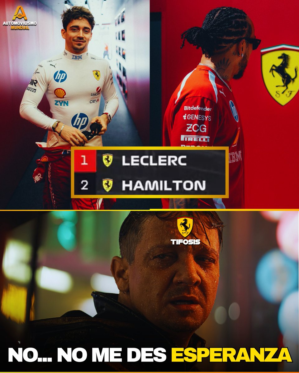 automundialmx's tweet photo. ¡¡FERRARI ACABA DE HACER 1-2 EN LA PRÁCTICA LIBRE 1!! 🇮🇹❤️

1️⃣ LECLERC
2️⃣ HAMILTON

¡¡NO… NO ME DES ESPERANZA!! 😭😭😭

#f1 #AusGP https://t.co/1ve9O3UWQD