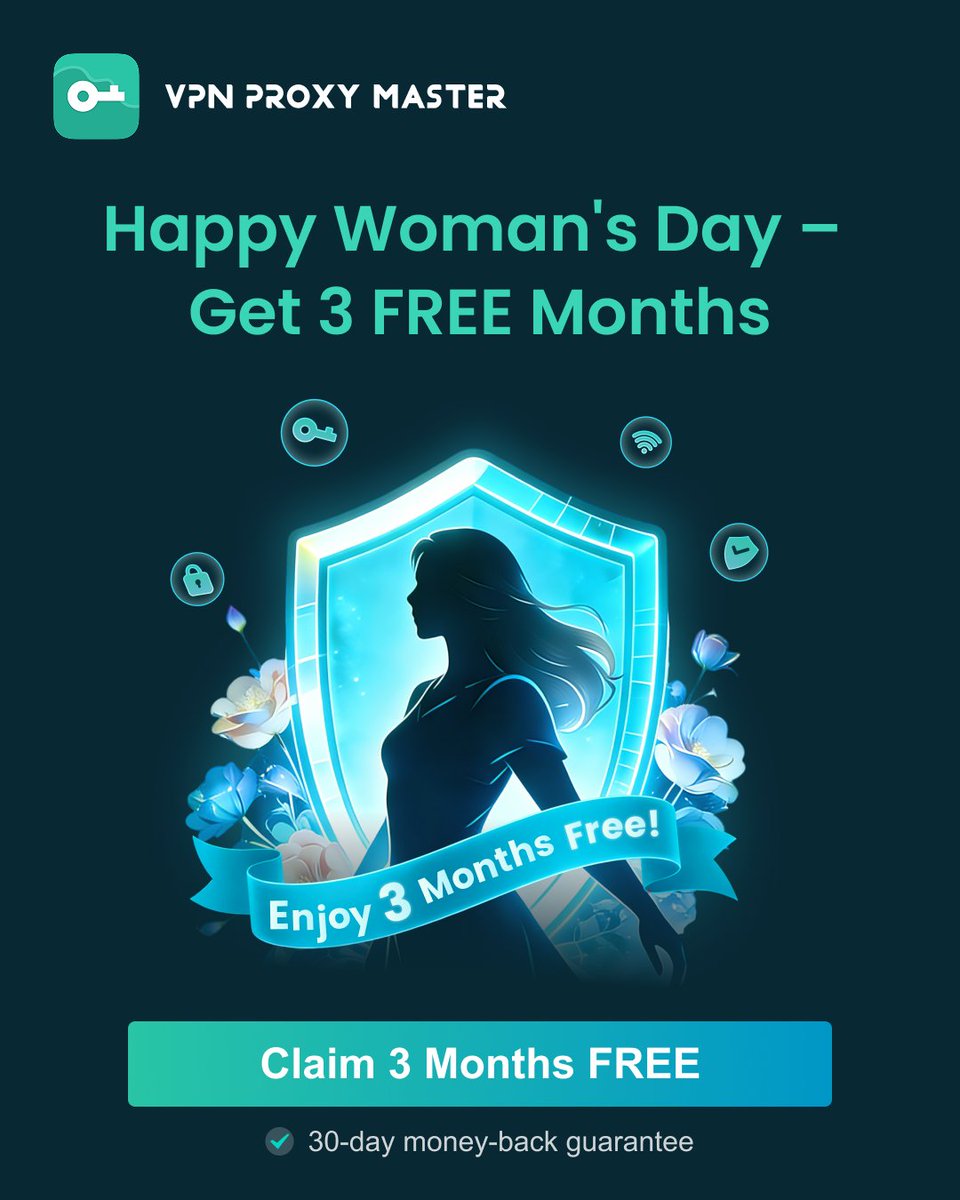 Happy Women’s Day!

Freedom online starts with privacy.

This Women’s Day, unlock 75% OFF + 3 Months FREE on VPN Proxy Master and browse with confidence — anytime, anywhere.

Grab your exclusive offer: vpnproxymaster.com

#WomensDay #PrivacyMatters #OnlineSecurity