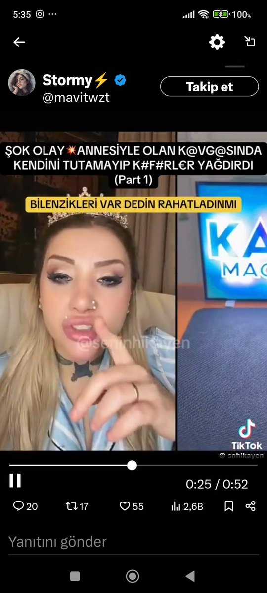 Bu kadın karakolu sikerim fiye cümle kurdu hapse arın devletin karakoluna kimse küfür hakaret edemez her yayını küfürlerle dolu bunları ticaret bakanıda vergi uzmanlarda denetlesin milleti soyup soğana çeviriyorlar tiktokta