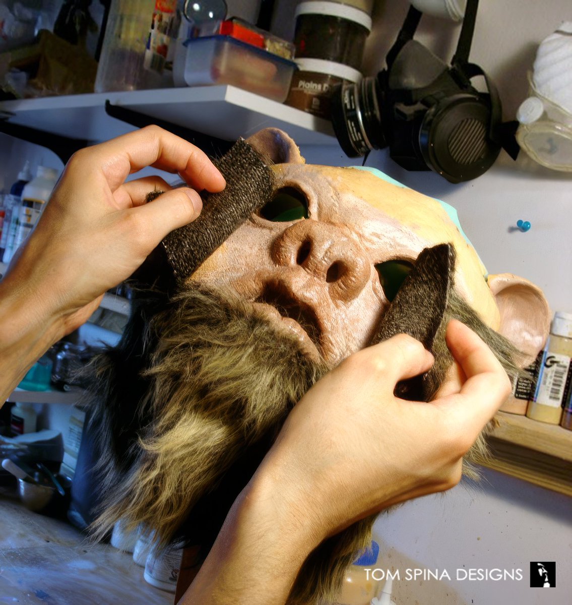 TomSpinaDesigns's tweet photo. Bid on an #Ewok mask we made from original #StuartFreeborn production components from #ReturnoftheJedi in the upcoming @propstore_com auction: https://t.co/7kPG9oGaTB

#StarWars #TomSpinaDesigns #Propstore https://t.co/0qPgc5cMcV