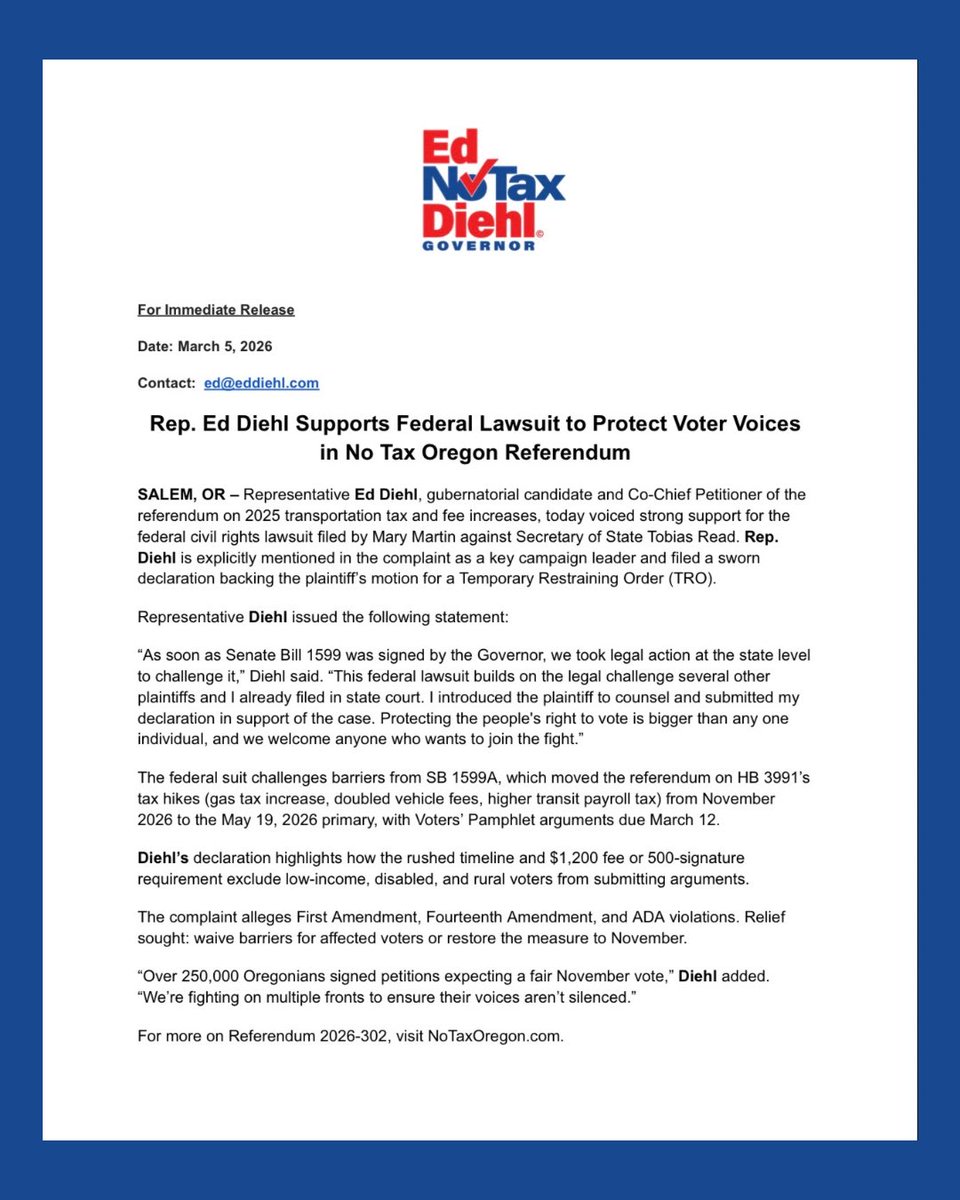 Real Diehl for Governor tweet media