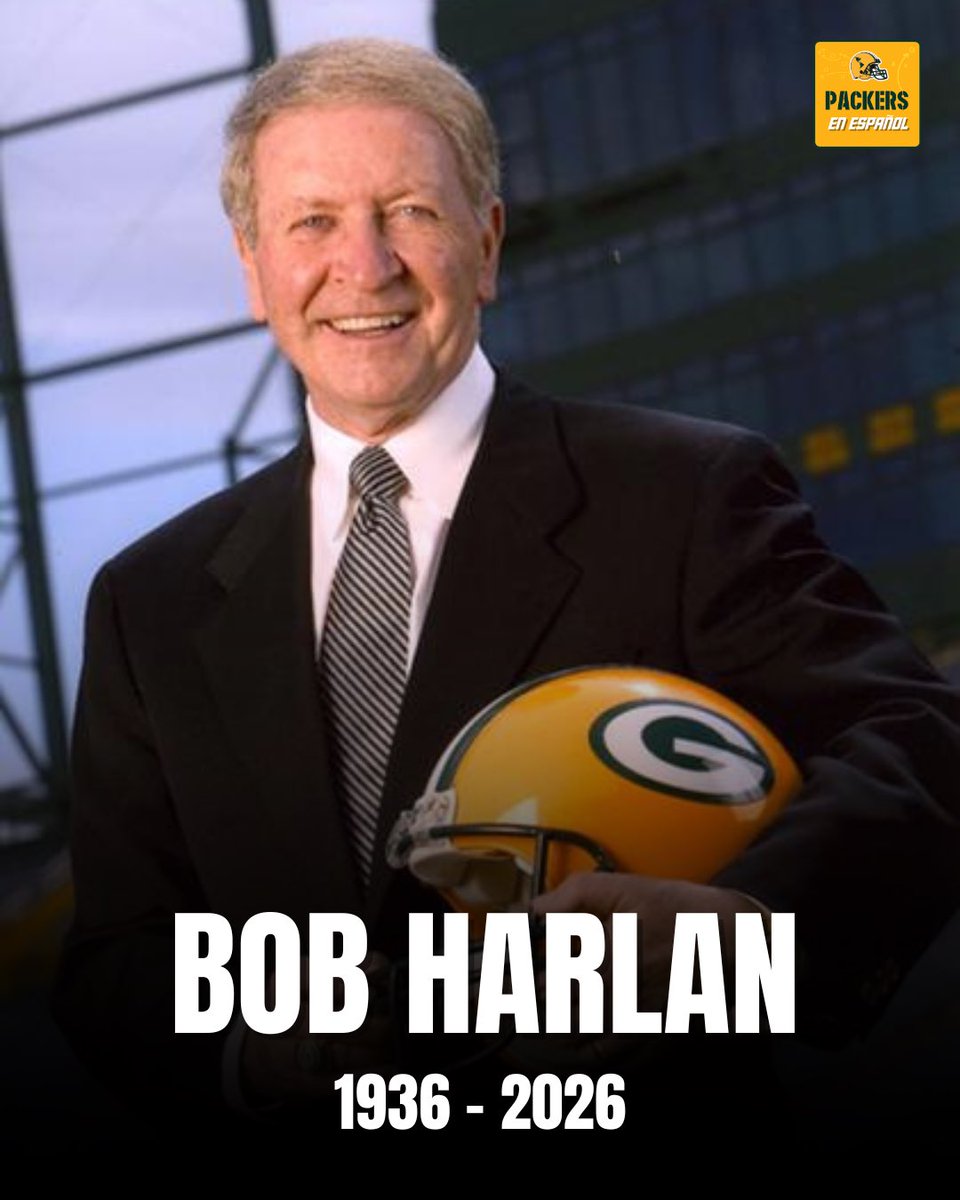 Descanse en paz, Bob Harlan. 🙏🏻🕊️

Histórico directivo de los Green Bay Packers, quién sirvió como Asistente General (1971-1975) hasta Presidente y CEO (1989-2006), retirándose como Presidente Honorario.

#GoPackGo #PackersES