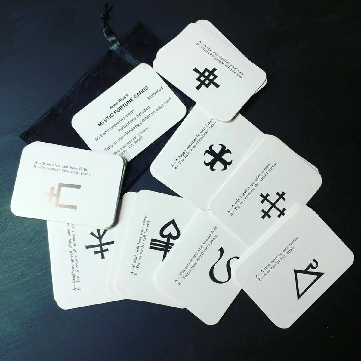 SubRosaMagick's tweet image. Anna Riva Cards - Fortune Telling Cards - Mystic - Deck Sealed with Velveteen Pouch 1980s 
Last 2 decks! Rare!
link in comments
#AnnaRiva #FortuneTelling #Divination #Hoodoo