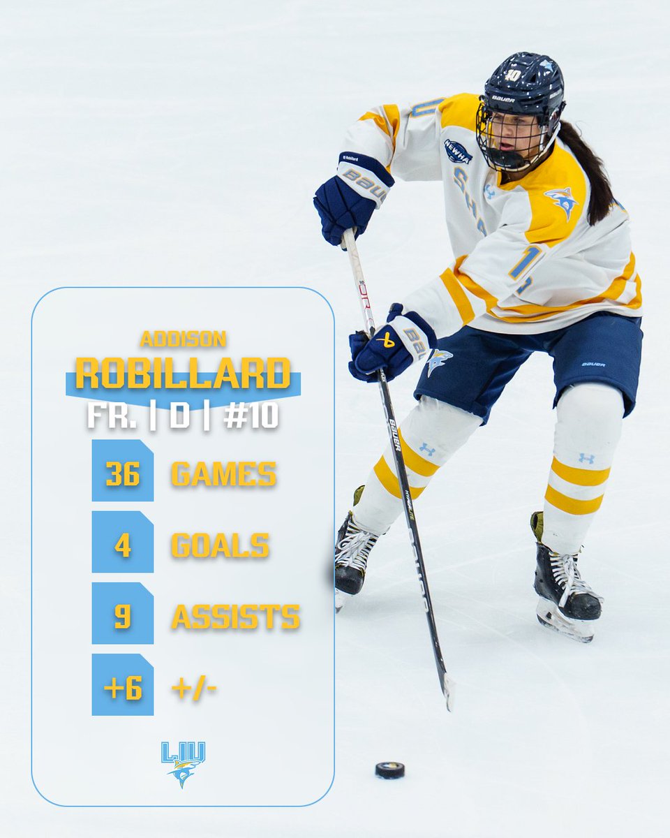 LIUWHockey's tweet photo. Congratulations, Grace Babington, Addison Robillard &amp; Ryane Kearns for earning All-NEWHA honors!

Babington - First-Team All-NEWHA

Robillard - Second-Team All-NEWHA &amp; Rookie-Team All-NEWHA

Kearns - NEWHA All-Sportswomanship Team

📰Read More: https://t.co/Z2wEDKtzok https://t.co/CSLagbvdBO