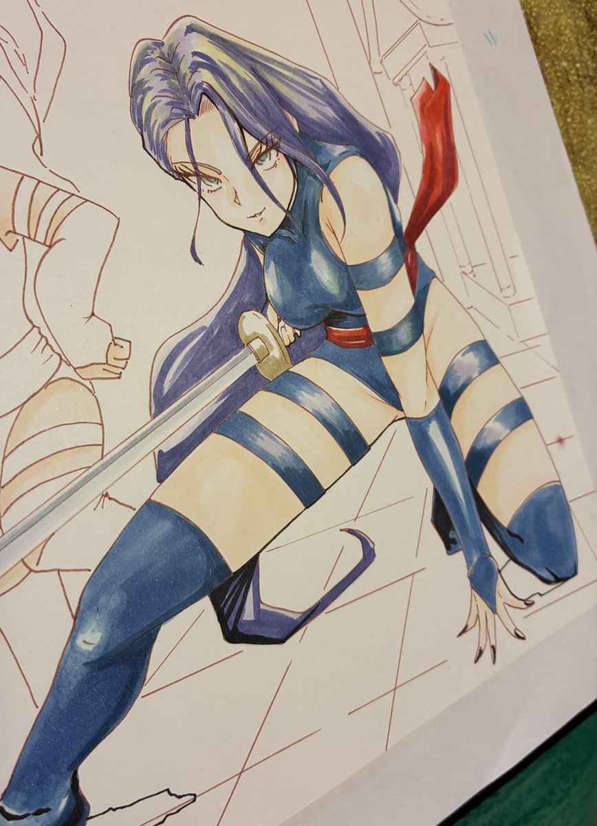 今日はアナログで色紙描いたりイラスト描いたりしてます