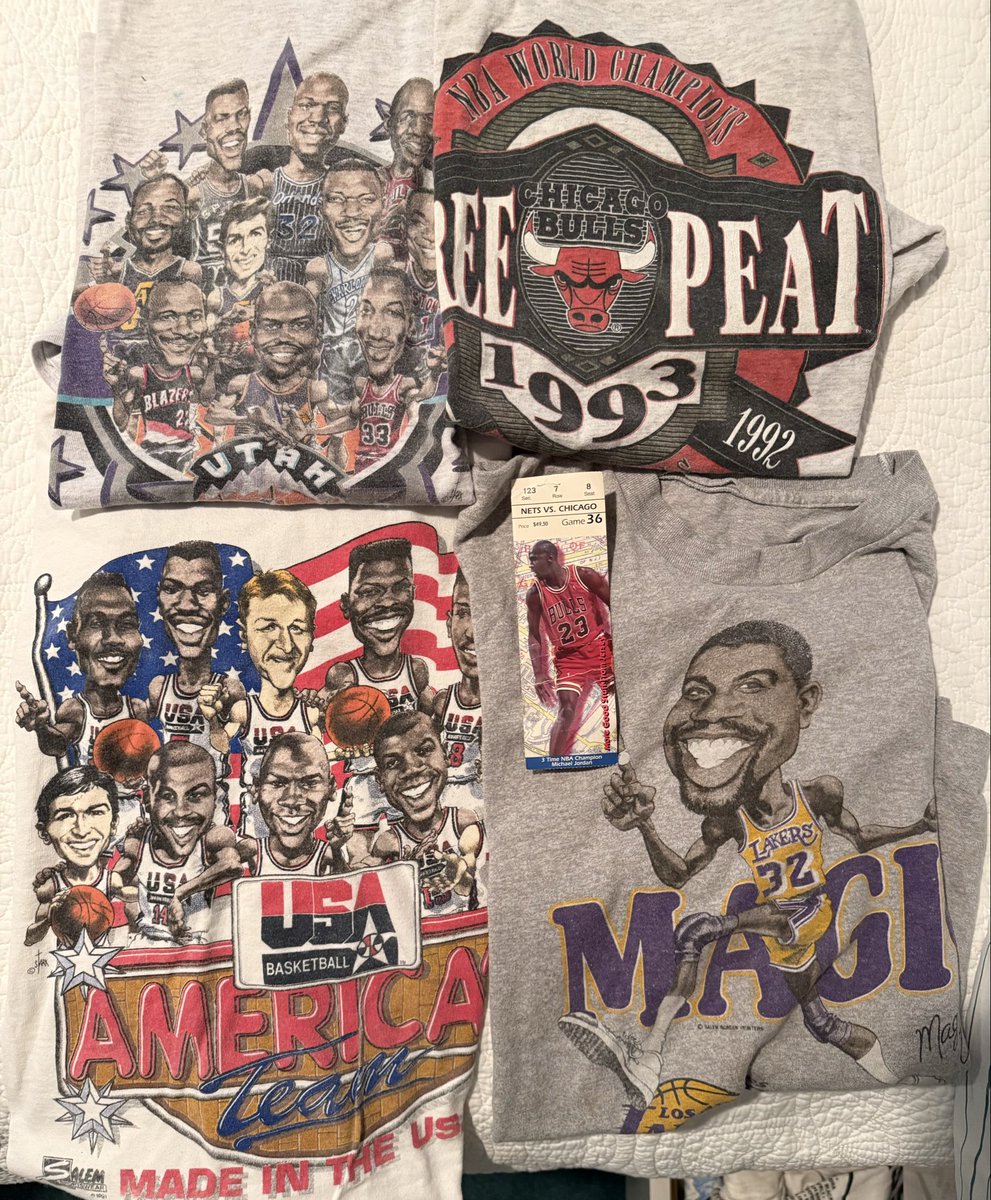 JeffGorra's tweet photo. @darrenrovell collector told me recently 90s NBA stuff is in high demand &amp; 🔥 now. What are your thoughts on these items? The Jordan ticket is my favorite. @cllctMedia https://t.co/WYQ2rLlgl0