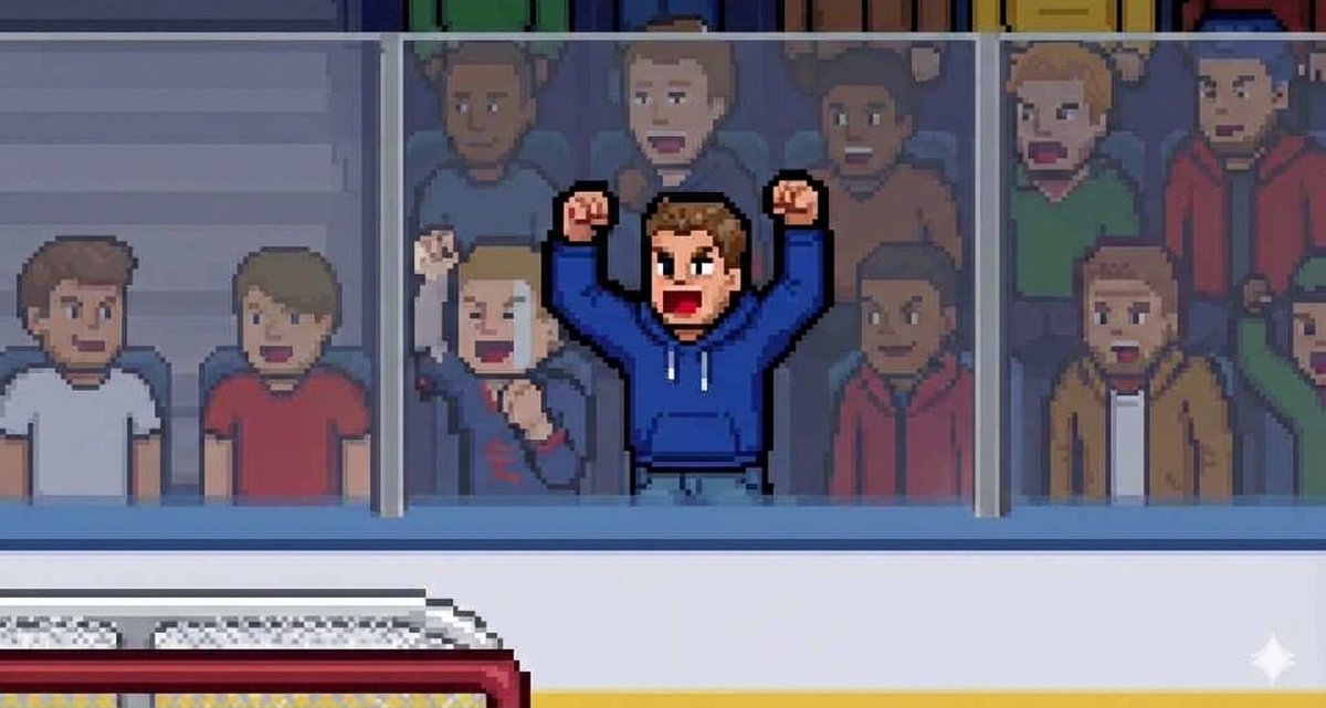 espresssobreak's tweet photo. That one fan 🤣

If you know, you know. 

#RETROGAMING #NHL #hockey #HockeyX #pixelart https://t.co/9VRVCPFJqH