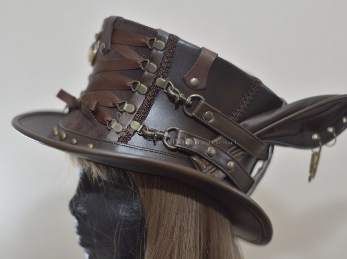 うさ耳 【週末セール】candynoir コルセットハット 黒茶