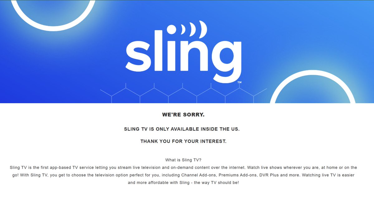 michaelwareman's tweet photo. Charlotte, NC on AT&amp;T Fiber and this? Come on @Sling  - surely you want me back as a customer! https://t.co/vr0xsDi8TM