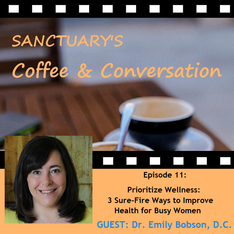 Sanctuary2016's tweet image. Sanctuary's Coffee &amp;amp; Conversation: Dr. Emily Bobson, D.C., talked w/ Myrna Haskell, Exec. Editor, about the topic “3 Sure-Fire Ways to Improve Health for Busy Women.” youtu.be/uu3-ExO7tHM #wellness #stressrelief #selfcare #virtualinterview #coffeeandconversation #breathwork