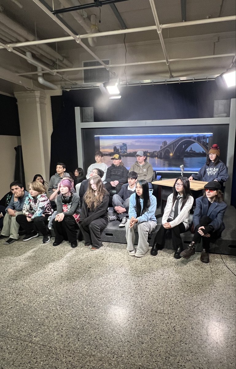 NPWschool's tweet photo. 🎥 Lights! Camera! Action! It’s Telemedia day for our Grade 7/8 students in Ms. Dunn and Ms. Fast’s class. The students had a blast filming their interviews and commercials. On to the editing process now! #spslearn @NPWschool @StoonPubSchools https://t.co/VZpacX3ykP