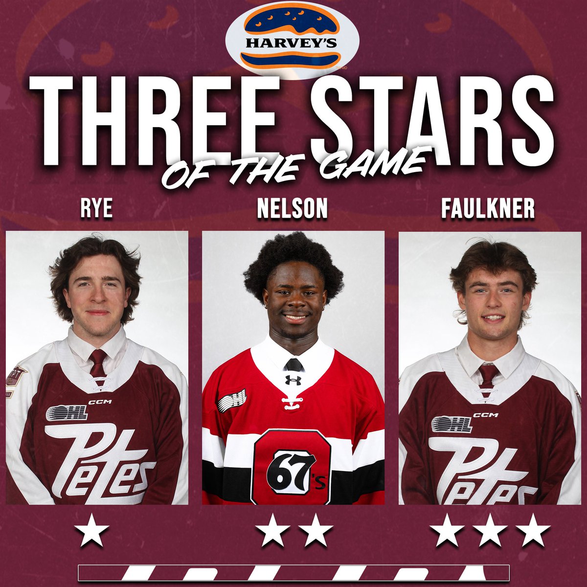 Tonight's <a href="/HarveysCanada/">Harvey’s</a> 3 Stars of the Game ⭐️🍔