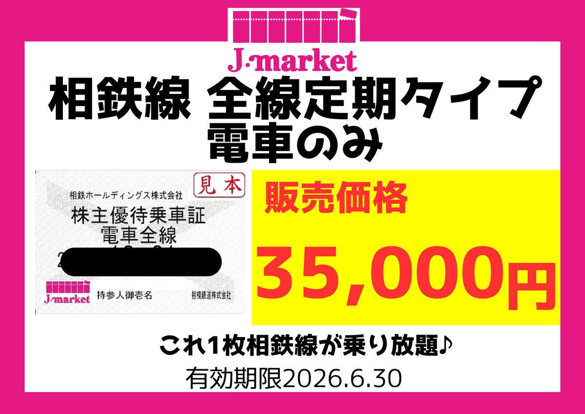 1円～ 172枚 相鉄ホールディングス 電車全線 2020年12月15日迄 - 相鉄・