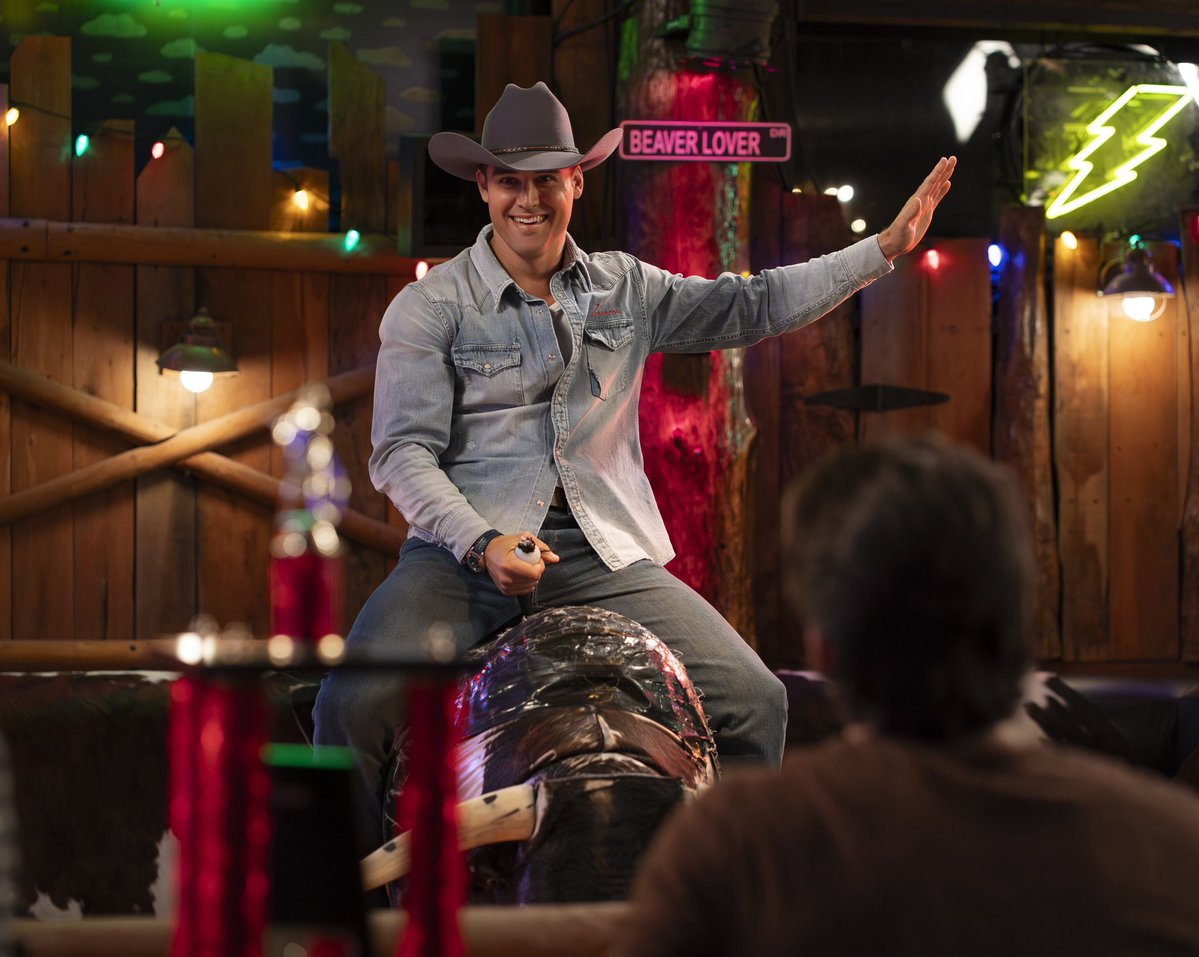 buckitallup's tweet image. buck lasting longer than eddie on the mechanics bull… that man loves to ride…