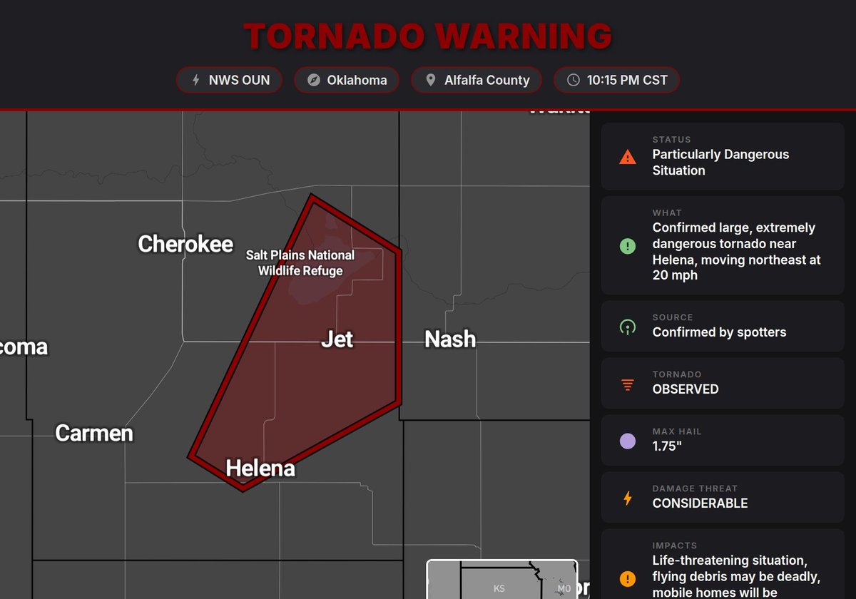 🌪️ PDS TORNADO WARNING: A new Tornado Warning has been issued for parts ...
