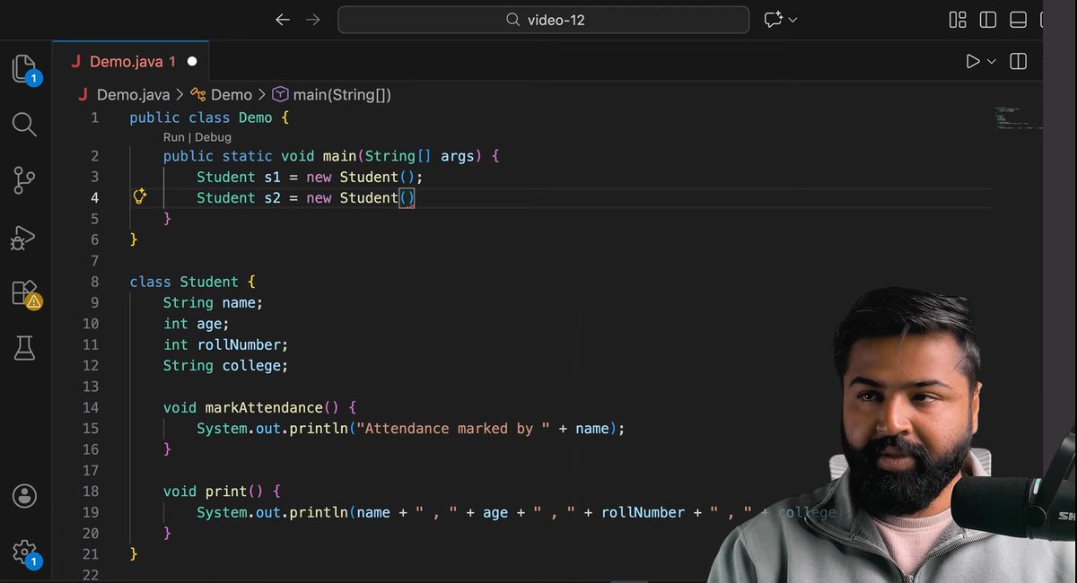 AditiDabral1's tweet image. Day 12, 13 &amp;amp;14 of java series #CoderArmy
D12-&amp;gt;why need of OOPS,creating an object , naming convention
D13-&amp;gt;Constructors,diff types(default,parametrized),constr overloading,channing in constr, use of this keyword 
D14-&amp;gt;Obj size, java is a Call by value,Deep &amp;amp; shallow copy in obj