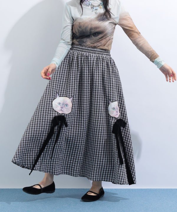【新品】&エルシー 猫まみれスカート Lois CRAYON - アンドエルシー猫柄スカートの通販 by あいら's shop