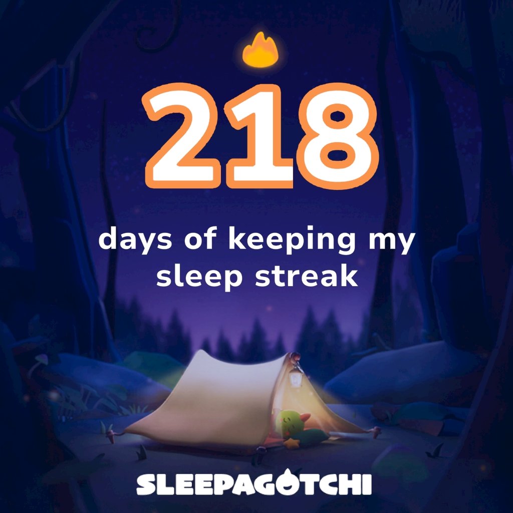 Got a sleep streak!
Join me on Sleepagotchi.
sleepagotchi.com