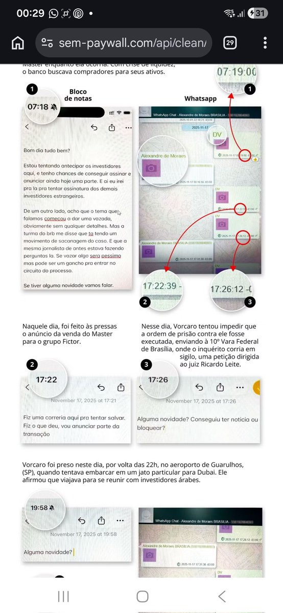 Moraes tinha negado o recebimento de mensagens de Vorcaro e disse que isso era uma tentativa de atacar o STF. Agora Malu Gaspar trouxe prints... consultou novamente o ministro que dessa vez preferiu nao se manifestar.
Alexandre MENTIU e a Malu Gaspar o desmentiu NA CARA DE TODO