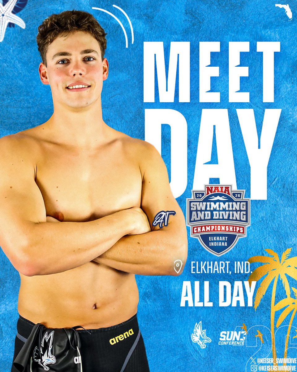 Keiser_SwimDive's tweet photo. 𝗙𝗼𝗰𝘂𝘀𝗲𝗱 𝗼𝗻 𝗨𝘀 𝗮𝗻𝗱 𝗢𝗻𝗹𝘆 𝗨𝘀!

🏆 : NAIA National Championships
🕐: Prelims (9:00 AM)
🕐: Finals (5:00 PM)
🏟️: Elkhart Aquatics Center
📊: https://t.co/2UiBiuFNyP
🎥: https://t.co/d74r6Efe9G

#DefendTheBeach #BattlefortheRedBanner https://t.co/TEPunqOneO
