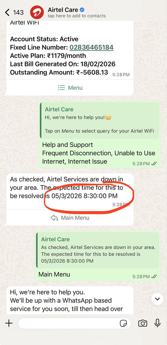 ShowkaniDeepak's tweet photo. @airtelindia @Airtel_Presence bas nautanki chalu hai. Time extend karte raho. For small issue have to remind and wait for days to get resolved. Worst service by Airtel https://t.co/aO7kBuwIl1