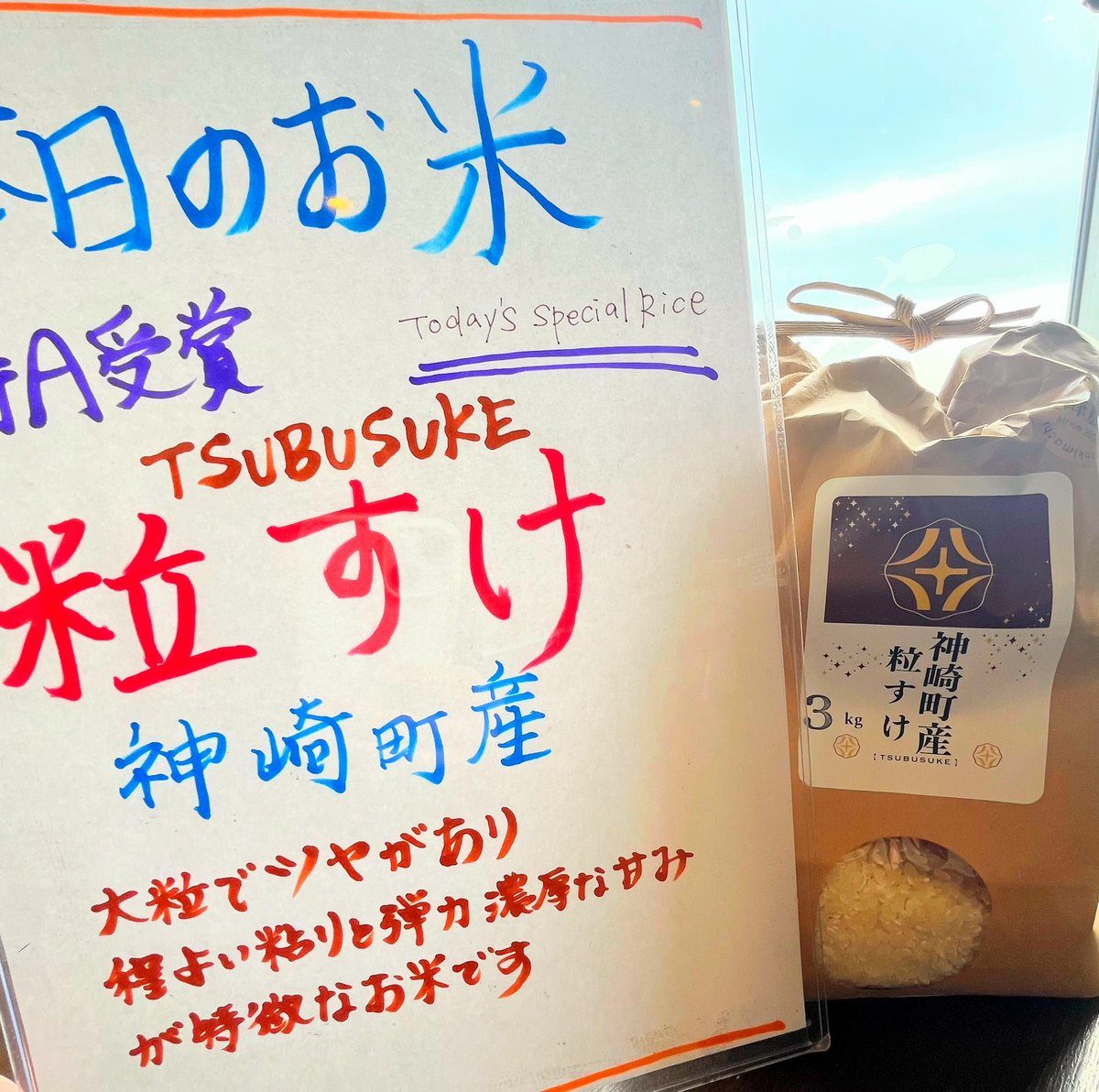 WATATSUMI0812's tweet photo. 本日のお米は先日ニュースにとりあげられていたお米でご用意♪
人気のWATATSUMI丼は日替わり食材使用となりますのでお写真は参考イメージとなります！『茜』がご用意できない時はサーモンとブリを使用した『琥珀』がおススメ♪

#江ノ島　#江ノ島デート　#江ノ島ランチ　
#江ノ島海鮮　#えのすい https://t.co/Q4lVhnNt29